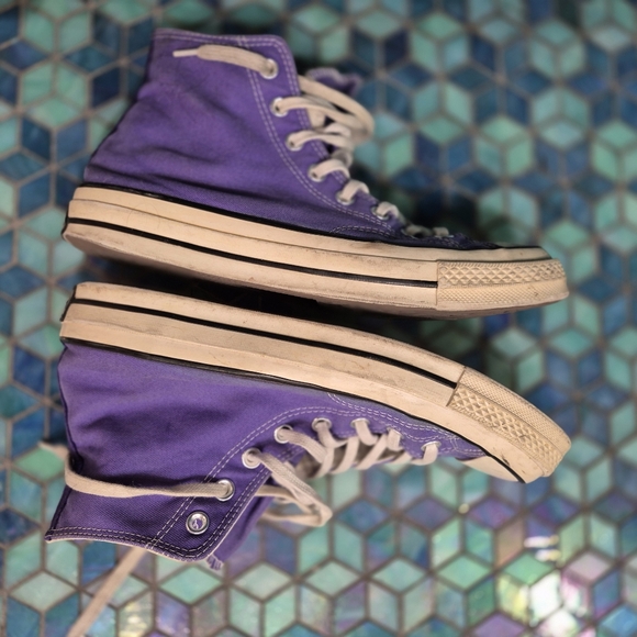 💘 Converse Purple High-Top Sneakers Mens 8 - Picture 5 of 13